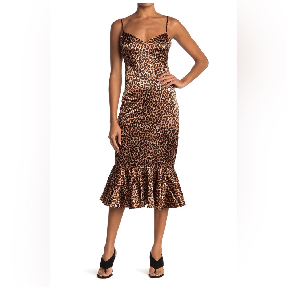 Ruffled hem leopard print Likely Veosa dress